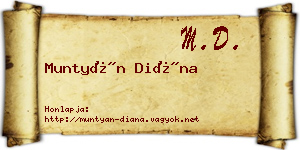 Muntyán Diána névjegykártya